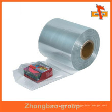 Water proof heat sensitive customizable shrinkable attractive pvc transparent film in roll for packing